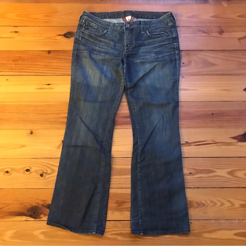 Lucky Brand Dark Denim Flare Leg Jeans, EUC, 14/32